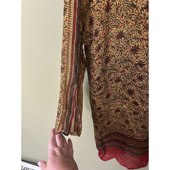 LAMIS MODE Silk Kaftan Size 44 Beautiful Lightweight VGC Boho Coverall Dress - Picture 7 of 9